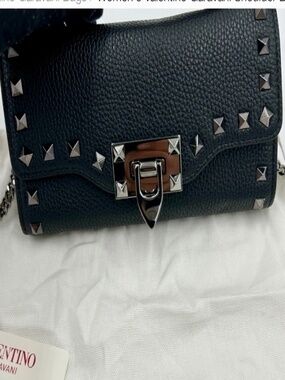Women’s Valentino, Garavani  rock stud wallet on a chain made in Italy